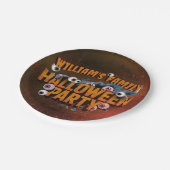 自分の言葉を追加カスタムHalloween Monsters ペーパープレート (アングル)