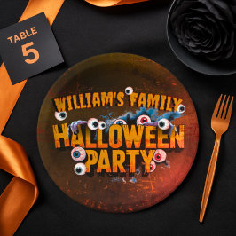 自分の言葉を追加カスタムHalloween Monsters ペーパープレート