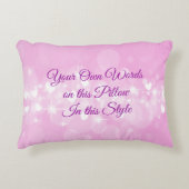 自分の言葉カスタマイズ文字ピンクハート アクセントクッション (正面)