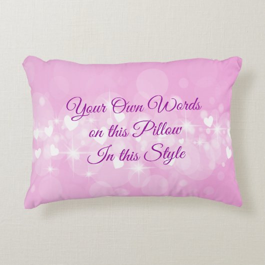 自分の言葉カスタマイズ文字ピンクハート アクセントクッション (正面)