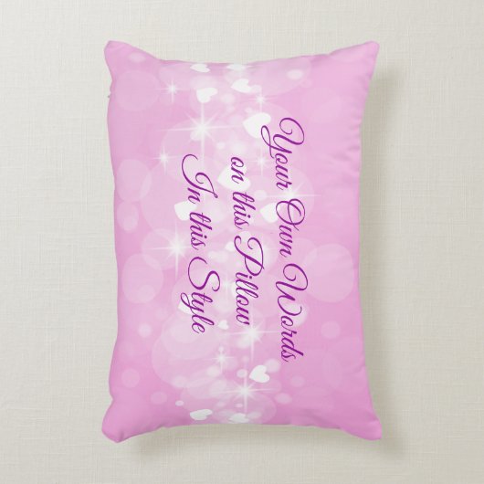自分の言葉カスタマイズ文字ピンクハート アクセントクッション (正面(垂直))