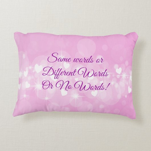 自分の言葉カスタマイズ文字ピンクハート アクセントクッション (裏面)