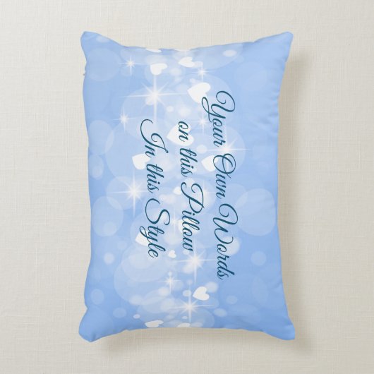 自分の言葉カスタマイズ文字ブルーハート アクセントクッション (正面(垂直))