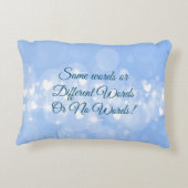 自分の言葉カスタマイズ文字ブルーハート アクセントクッション (裏面)