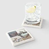 自分の記念日結婚写真テンプレートの作成 ストーンコースター (横)