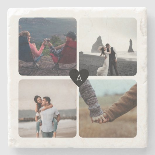 自分の記念日結婚写真テンプレートの作成 ストーンコースター (正面)