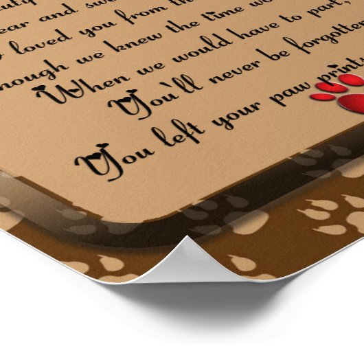 自分の詩に足跡を付けるハートペット記念館 ポスター (角)