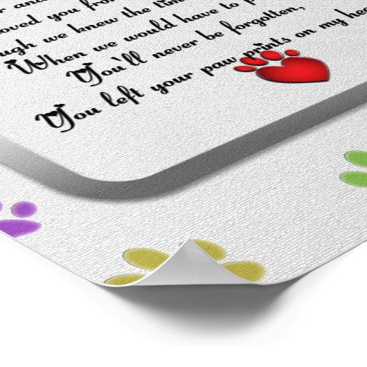 自分の詩に足跡を付けるハートペット記念館 ポスター (角)