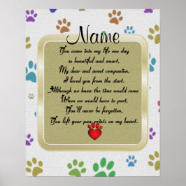 自分の詩に足跡を付けるハートペット記念館 ポスター