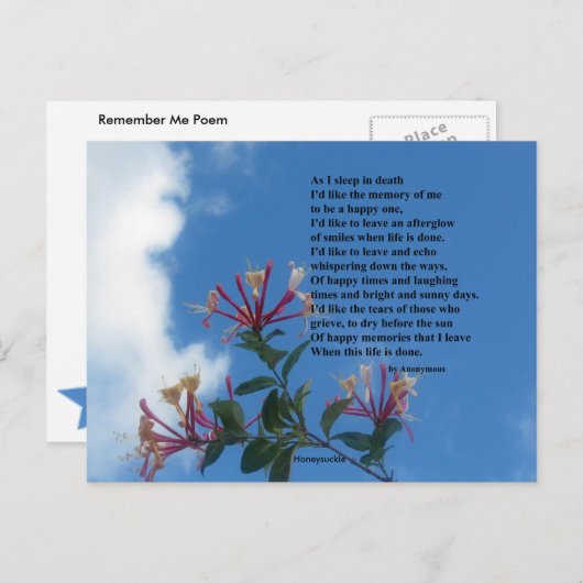 自分の詩を覚える ポストカード (正面/裏面)