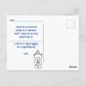 自分の誕生日を感謝してい塗りなさい子供へ ポストカード (裏面)