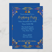 自分の誕生日パーティカラフルーの招待を作成する 招待状 (正面/裏面)