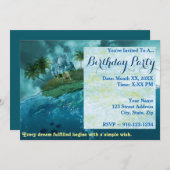 自分の誕生日パーティファンタジーの招待を作成する 招待状 (正面/裏面)