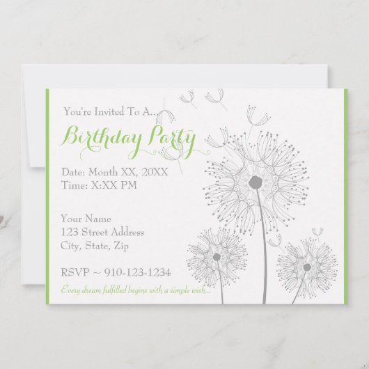 自分の誕生日パーティーの招待を作成する 招待状 (正面)