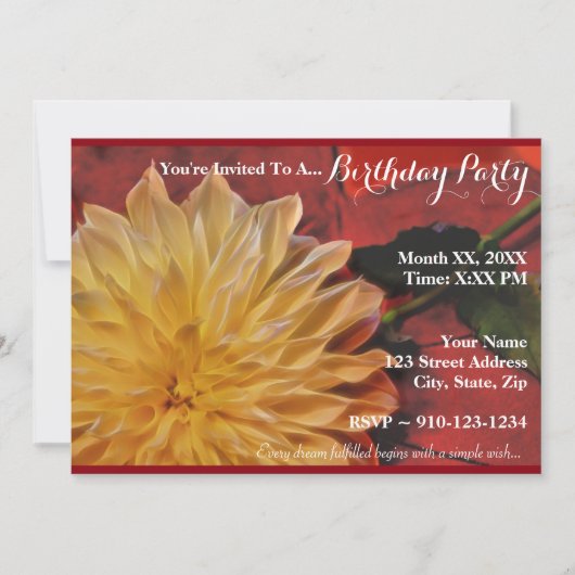 自分の誕生日パーティーの招待を作成する 招待状 (正面)