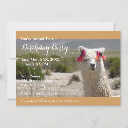 自分の誕生日パーティーの招待を作成する 招待状 (正面)