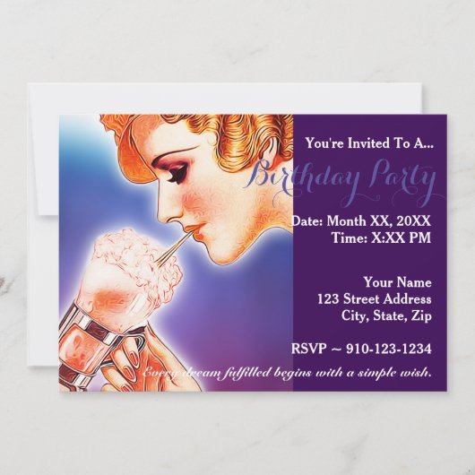 自分の誕生日パーティーの招待を作成する 招待状 (正面)