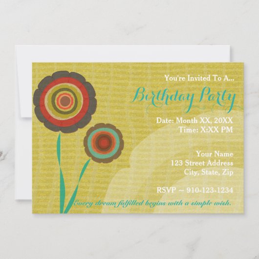 自分の誕生日パーティーの招待を作成する 招待状 (正面)