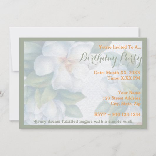 自分の誕生日パーティーの招待を作成する 招待状 (正面)