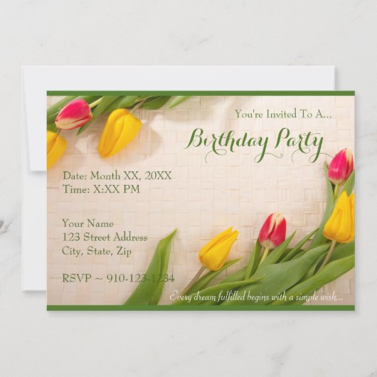 自分の誕生日パーティーの招待を作成 招待状 (正面)