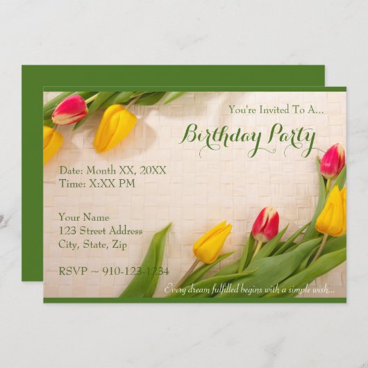 自分の誕生日パーティーの招待を作成 招待状 (正面/裏面)