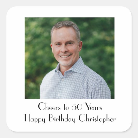 自分の誕生日パーティーをパーソナライズ スクエアシール (正面)