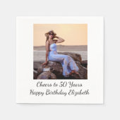 自分の誕生日パーティーをパーソナライズ スタンダードカクテルナプキン (正面)