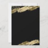 自分の誕生日パーティーを作成する金ゴールドブラック 招待状 (正面)