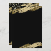 自分の誕生日パーティーを作成する金ゴールドブラック 招待状 (正面/裏面)