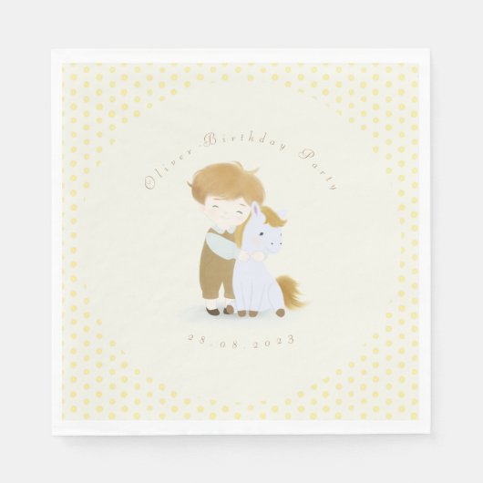 自分の誕生日パーティー、ベビーシャワーを作成する スタンダードランチョンナプキン (正面)