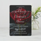 自分の赤いバラ独身のを作成クローズアップ 招待状 (スタンド正面)