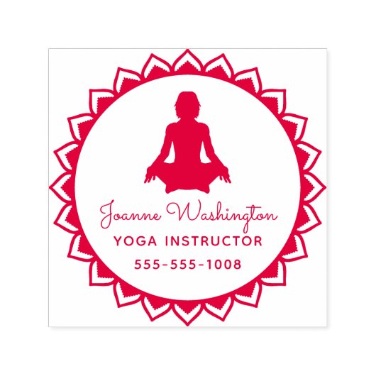 自分の赤いヨガポーズを作成 セルフインキングスタンプ (デザイン)