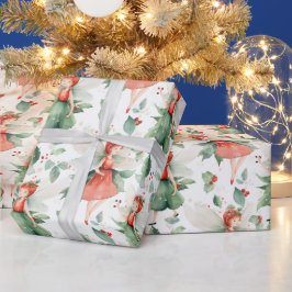 自分の赤い休日の妖精を作成する ラッピングペーパー