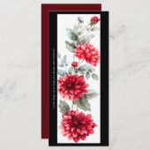 自分の赤い菊の色彩の鮮やかしおりを作成する (正面/裏面)