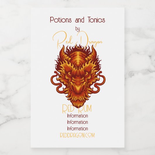 自分の赤い龍の頭を作る フードラベル (シングルラベル)