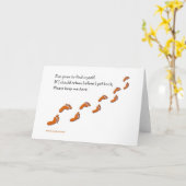 自分の足跡のグリーティングカードを見つけに行った カード (黄色い花)