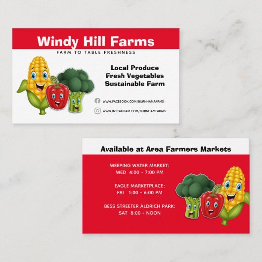 自分の農産物野菜畑を作る 名刺 (正面/裏面)