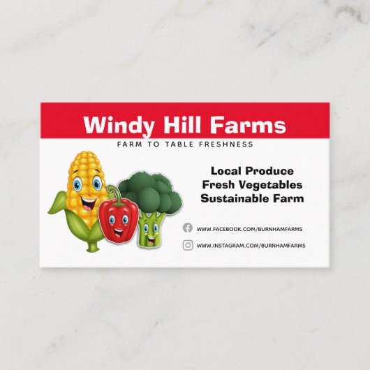 自分の農産物野菜畑を作る 名刺 (正面)