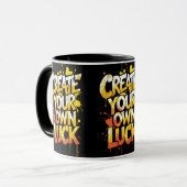 自分の運を生み出す – やる気を起こさせる マグカップ (正面左)