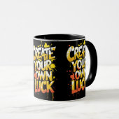 自分の運を生み出す – やる気を起こさせる マグカップ (正面右)