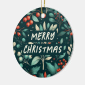 自分の道のクリスマスをスリー セラミックオーナメント (左)