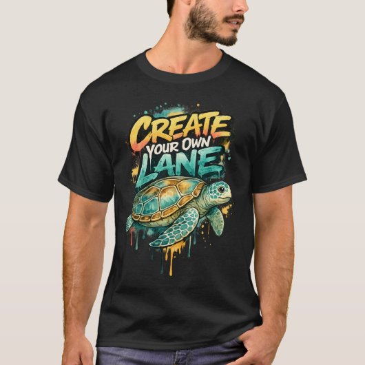 自分の道を切り拓け グラフィティシーガメ Tシャツ (正面)