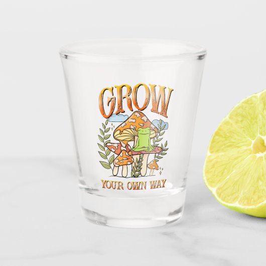 「自分の道を広げろ」 | めい想のカエル ショットグラス (正面)