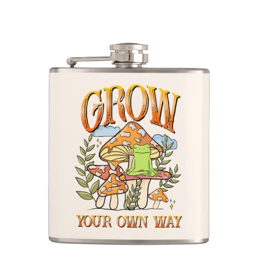 「自分の道を広げろ」 | めい想のカエル フラスク (正面)