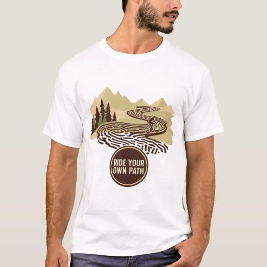 自分の道を走れ サイクリストギフト Tシャツ (正面)