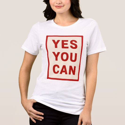 自分の道を選ぶ独立した女性 "YES YOU CAN" トライブレンドTシャツ (正面)