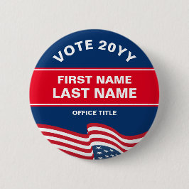 自分の選挙キャンペーンを作成する赤い青ボタン 缶バッジ