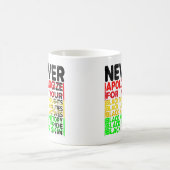 自分の邪悪さを謝らない コーヒーマグカップ (中央)