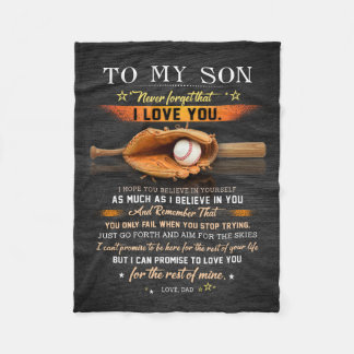 自分の野球場で信じ息子にパパ フリースブランケット