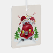 自分の陽気なクリスマスの格言を作成するLove Bug メタルオーナメント (正面右)